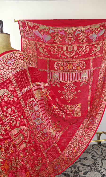 Red colour bandhani dupatta