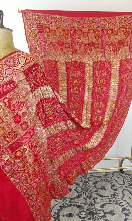Red colour bandhani dupatta