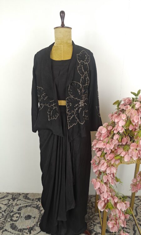 Black indo western set