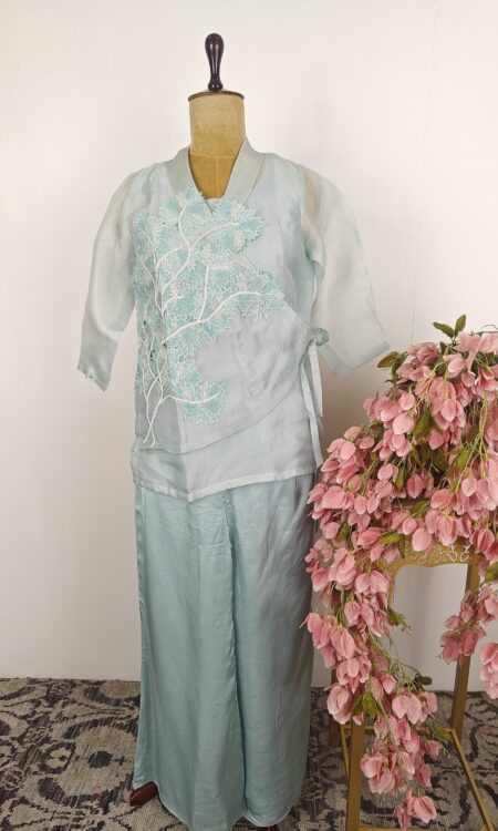 Blue indo western set