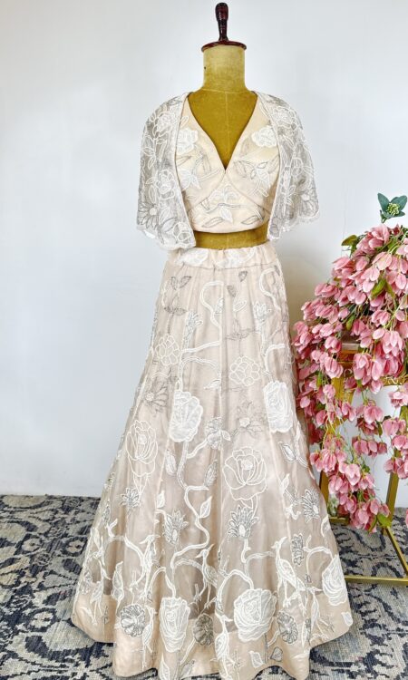 Off white colour lehenga