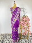 Magenta colour Parsigara saree