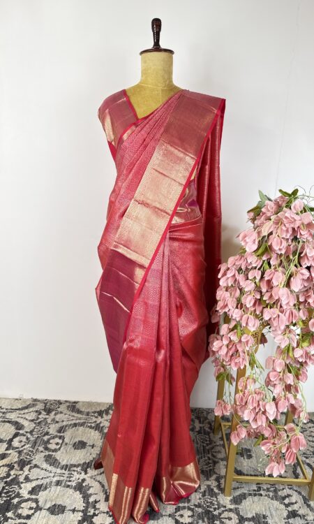 Red colour Kanchi saree
