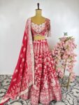 Red colour banarsi lehenga