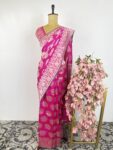 Pink colour Banarasi silk saree