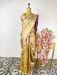 Gold Kanchi tissue saree