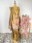 Gold Kanchi tissue saree with ravi varma Shakuntala concept