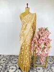 Light mehendi green colour Kora Banaras saree