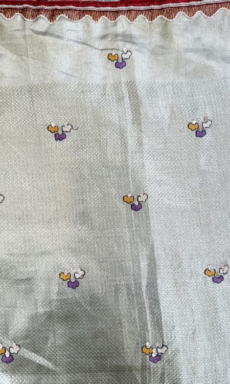 Silver colour Banarasi tissue saree