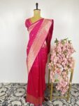 Pink colour Banarasi silk saree
