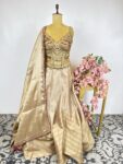Gold lehenga with corset