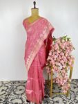Pink colour Banarasi silk saree