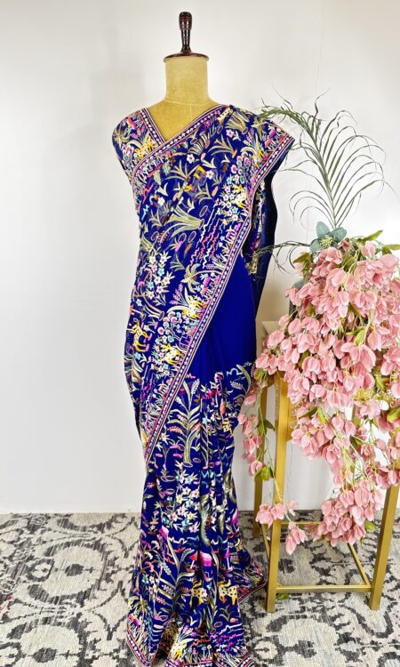 Blue colour Parsigara saree