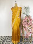 Yellow colour raw mango saree