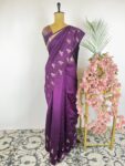 Violet colour raw mango saree