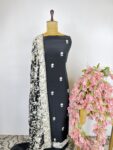 Black colour Parsi gara unstitched suit