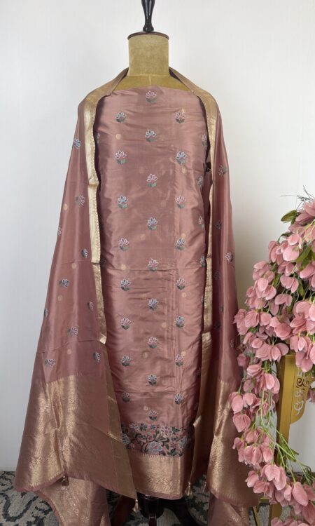 Banarasi silk unstitched suit