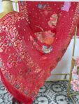 Red colour Radha Krishna bandhani dupatta