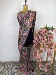 Black Georgette parsi gara saree