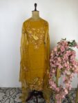 Mustard yellow colour unstitched suit