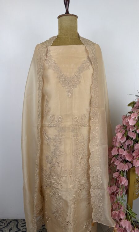 Organza unstitched suit