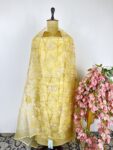 Yellow organza unstitched suit