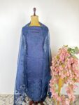 Blue organza unstitched suit