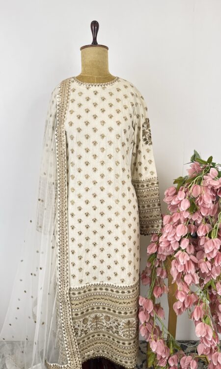 Off White colour 3 pc suit set