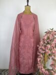 Dusty rose organza unstitched suit