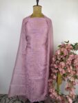 Lavender organza unstitched suit