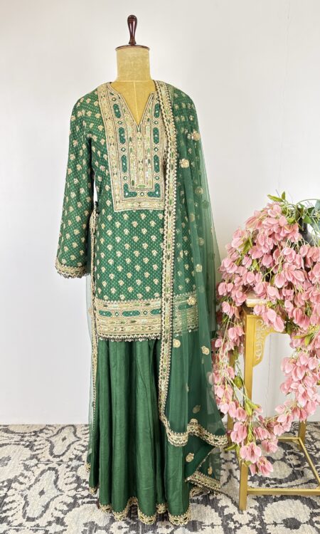 Green colour sharara set