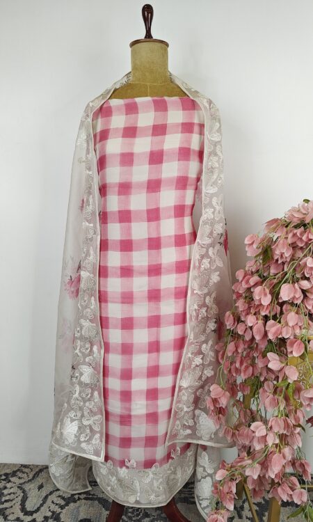 Organza unstitched suit