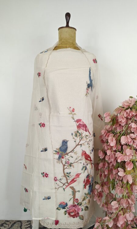 Chanderi unstitched suit