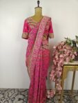 Pink pre-drape saree