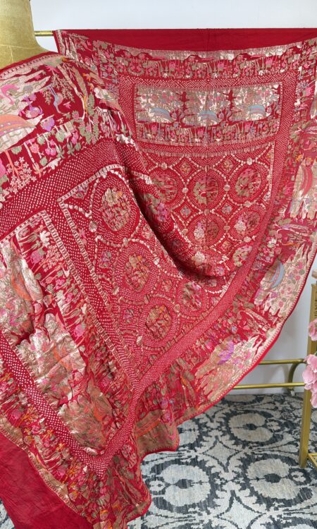 Red colour bandhani dupatta