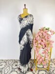 Black colour Parsi-gara saree