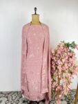 Peach colour unstitched suit