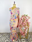 Peach colour parsi-gara saree