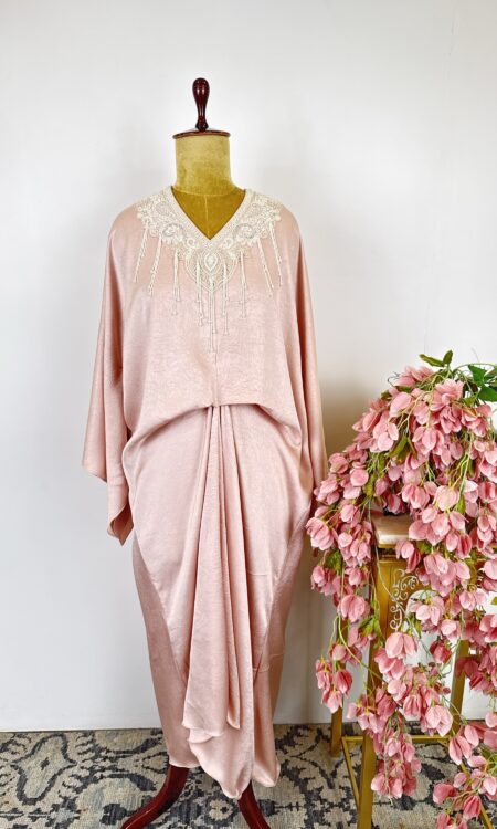Powder pink colour kaftan