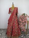 Red colour bandhani lehenga