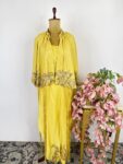 Yellow colour jacket with dothi pant
