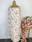 Off white organza unstitched suit