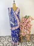 Blue colour Parsi gara saree