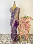 Purple colour parsi gara  saree