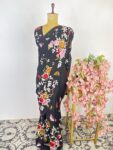 Black colour Parsi gara saree