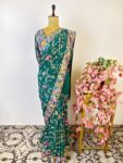 Green colour Parsi gara saree