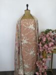 Pink organza unstitched suit