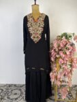 Black colour Kurthi with flared pants