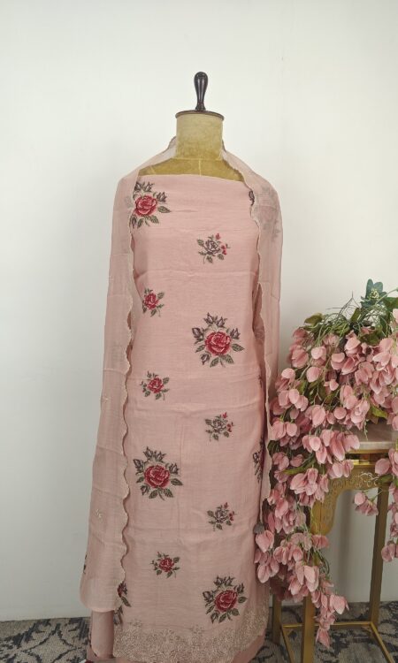 Rose pink unstitched suit
