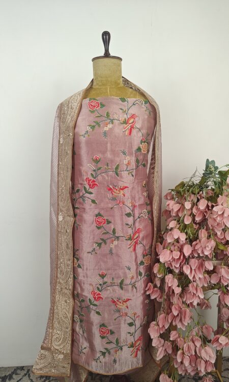 Powder pink unstitched suit